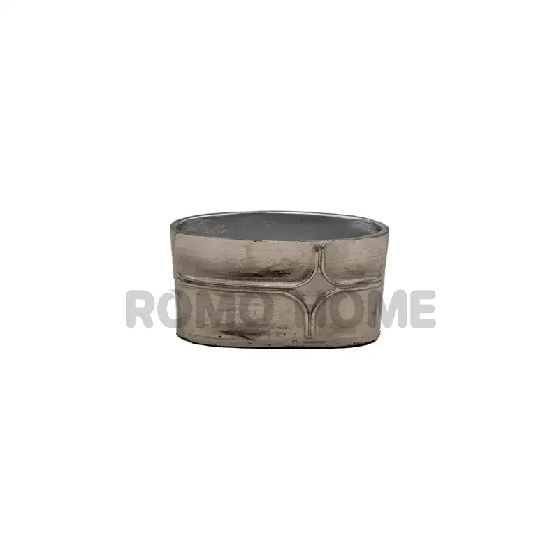 گلدان بیضی بغل طرحدار سه سایز سیلور سایز 1 کد 10579