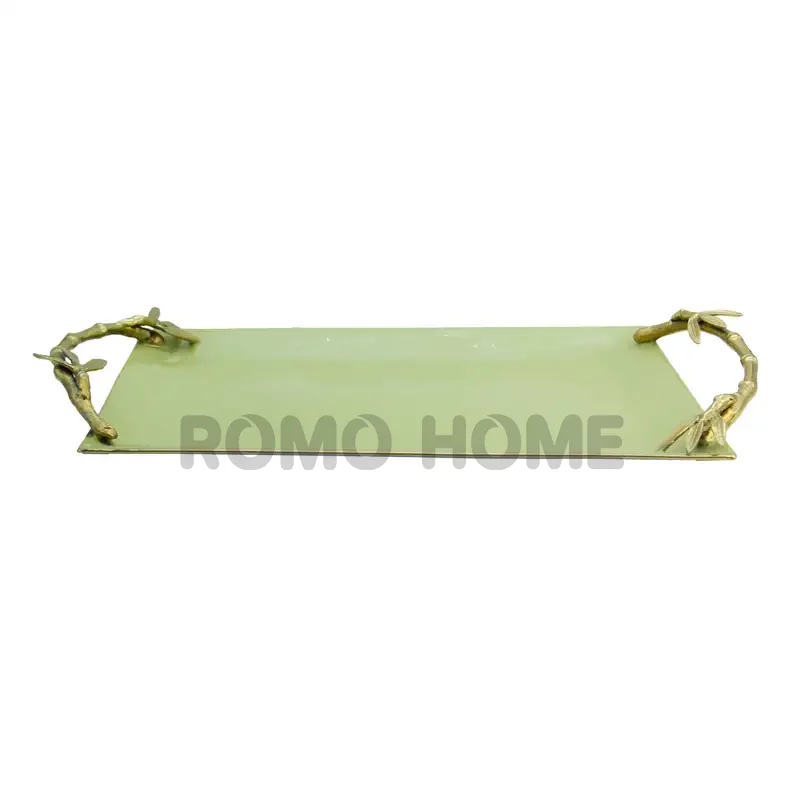 سینی دسته دار زیتونی کد 10462