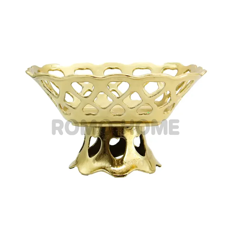 میوه خوری مشبک گردطلایی سایز کوچک کد 10576