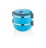 نمایی از ظرف غذا 2 طبقه اینفرش تاشوو آبی T3637