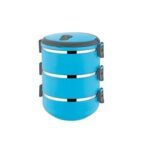نمایی از ظرف غذا 3 طبقه اینفرش تاشوو آبیT3638