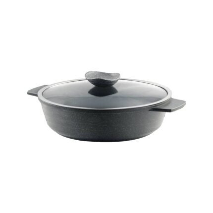 نمایی از قابلمه پرارین سایز 24 گرانیت خاکستری کد 4124