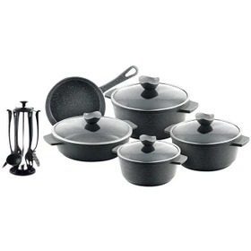 نمایی از سرویس 16 پارچه پرارین گرانیت رنگ طوسی مات کد 4104