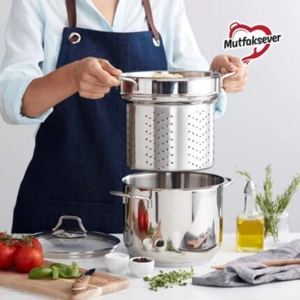نمایی از قابلمه آبکش دار کاراجا Mutfaksever سایز 20
