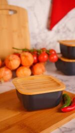 نمایی از نگهدارنده غذا چهارگوش 10سانت طوسي B3771