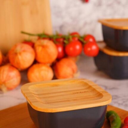 نمایی از نگهدارنده غذا چهارگوش 10سانت طوسي B3771
