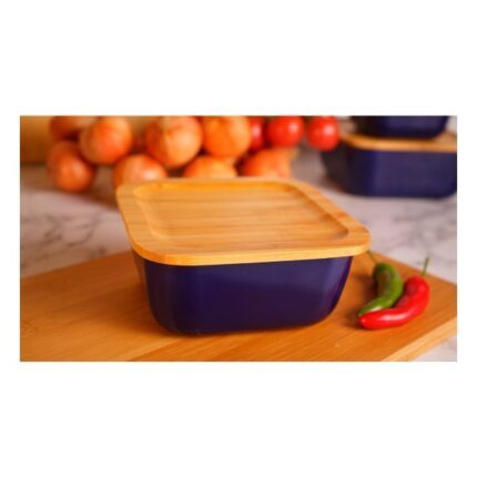 نمای دیگری از نگهدارنده غذا چهارگوش 15سانت آبي B3784