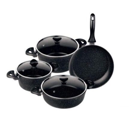 نمایی از سرویس قابلمه 7 پارچه مشکی گرانیت گلوک تاشوو T4343