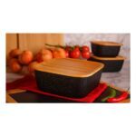 نمایی از نگهدارنده غذا چهارگوش 15 سانت كربن مشكي B3782