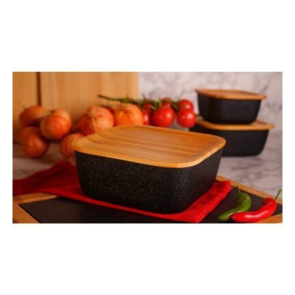 نمایی از نگهدارنده غذا چهارگوش 15 سانت كربن مشكي B3782