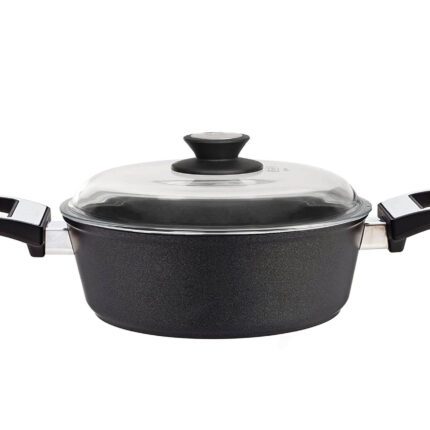 نمایی از قابلمه تیتانیوم دایموند دسته استیل SKK سایز 32*10 کد 03210S