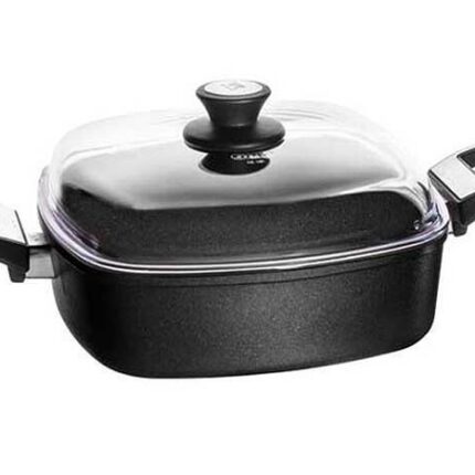 نمایی از قابلمه تیتانیوم دایموند دسته استیل SKK سایز 26*26*8 کد 00245S