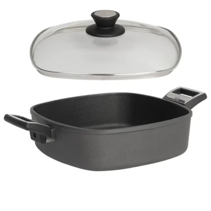 نمایی از قابلمه تیتانیوم دایموند دسته استیل SKK سایز 28*28*8 کد 00247S