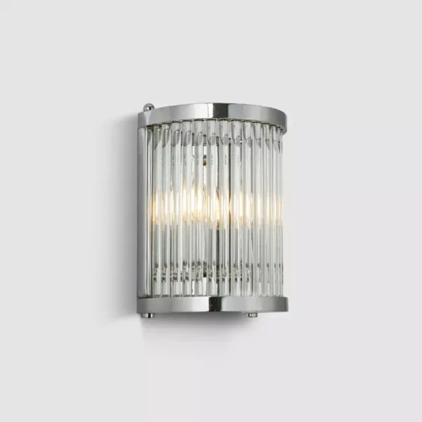 دیوارکوب کریستال لوله ای 25 سانت -کروم-شفاف-کد 174