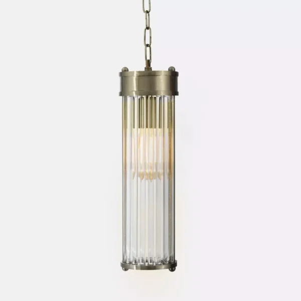 لوستر آویز کریستال لوله ای قطر 10-کروم-شفاف کد 173