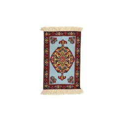 گلیم سوزنی ترنج آبی سایز 86*54 کد 1025