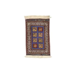 گلیم سوزنی طرح گلفرنگ آبی سایز 125*80 کد 1662