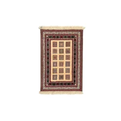 گلیم فرش مرینوس کرمی قاب کوچک سایز 120*82کد 1103