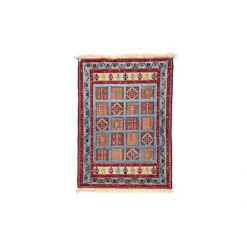 گلیم فرش پشمی آبی فیروزه ای سایز 158*115 کد 1334