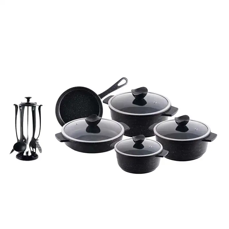 سرویس 16 پارچه گرانیت رنگ مشکی مات کد 4104