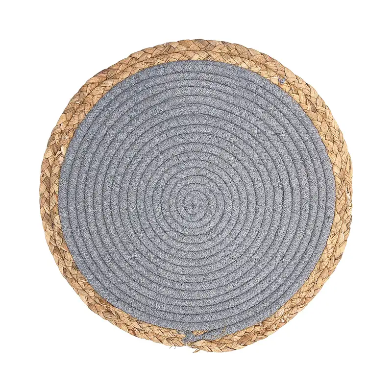 زیر بشقابی دور حصیری طوسی بزرگ