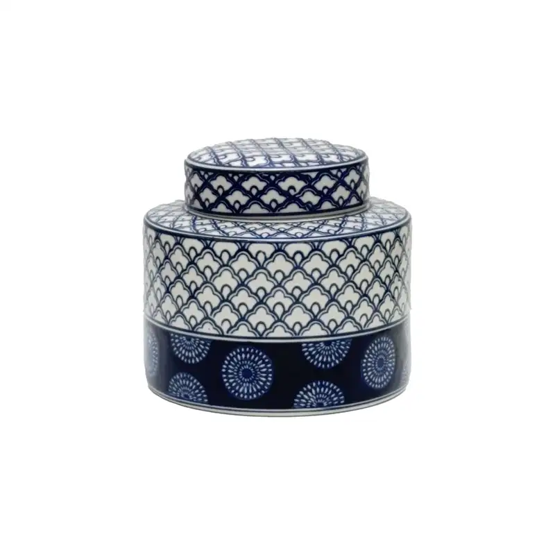 بانکه دربدار سفید سورمه ای طرحدار سایز 1 کد 10121/8