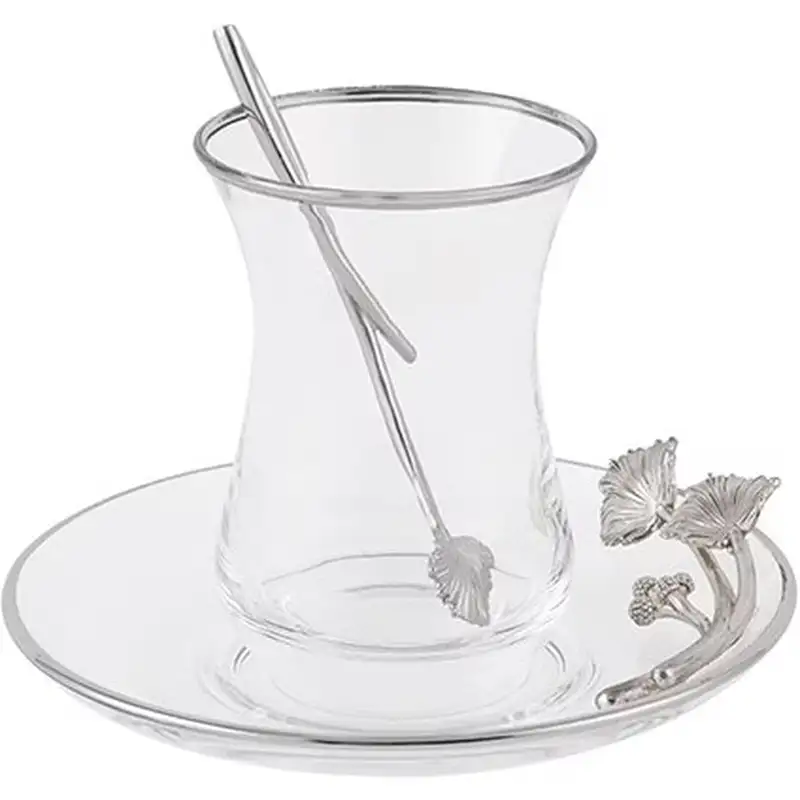 استکان نعلبکی رینا نقره ای کد 3230221